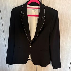 Tahari Black Blazer with White Accents size 10